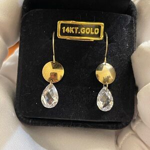 Earrings 14K Yellow Gold 33mm Length 2 Gr Weight